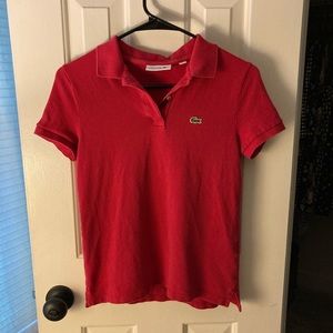 Lacoste women’s red polo size 34
